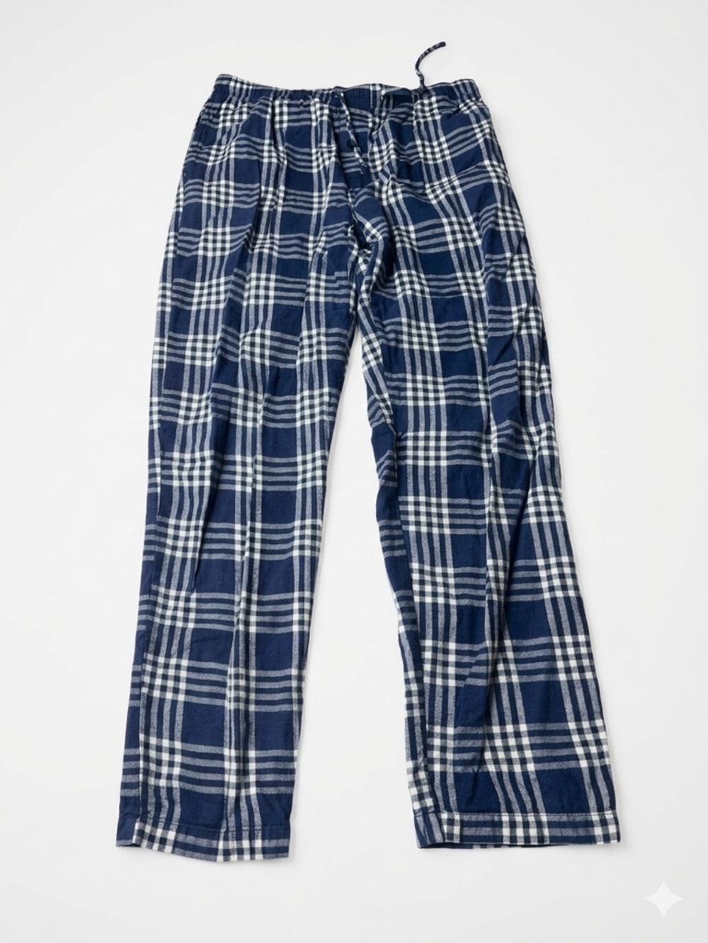 Ben Sherman Men’s Navy Blue & White Plaid Flannel Pajama Pants - Size Medium